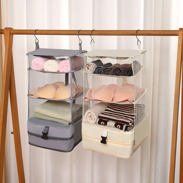 Multifunctional hanging travel organizer bag