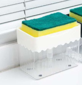 Imagen del producto: Dispensador de jabón con esponja 2 en 1