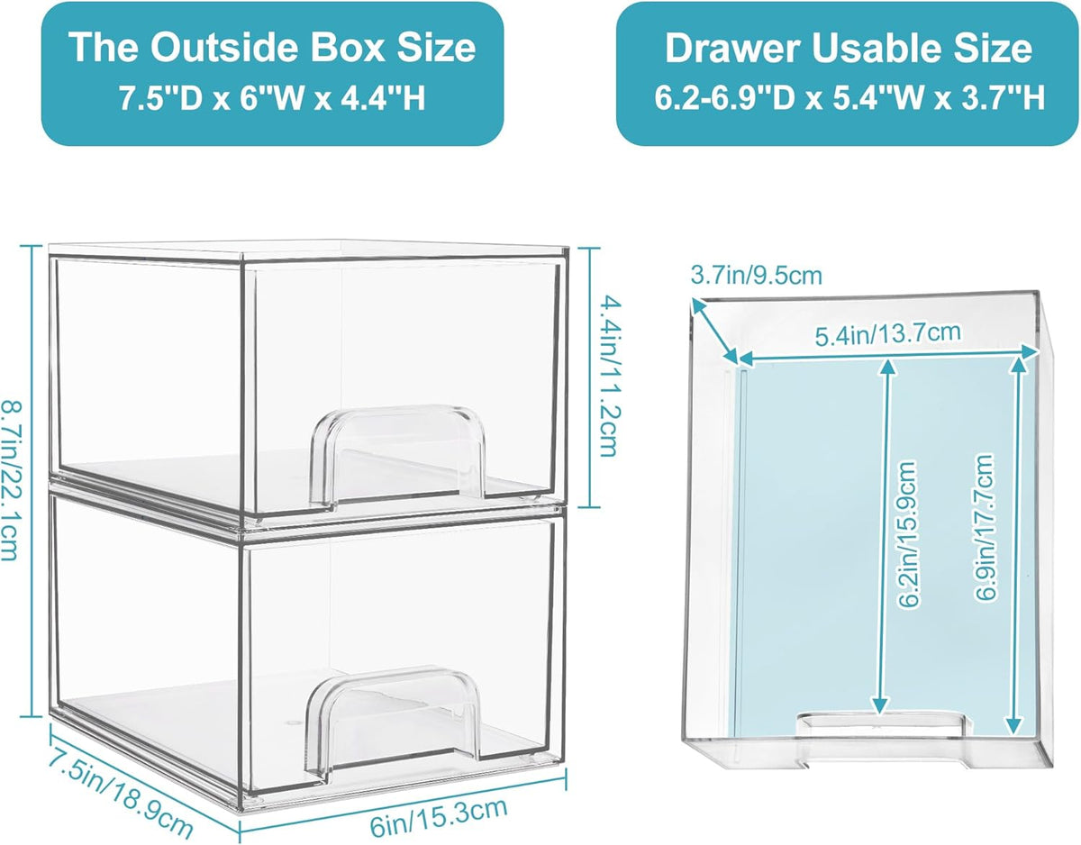 Imagen del producto: Cajones organizadores transparentes apilables · Acrílico