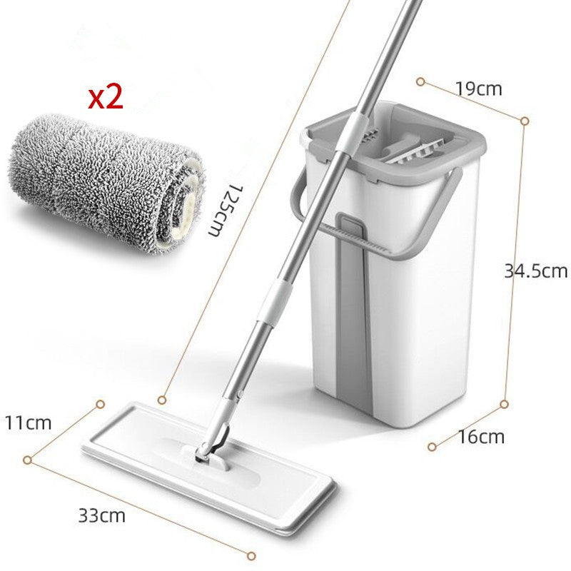 Imagen del producto: Fregona plana con escurridor y cubo · Microfibra
