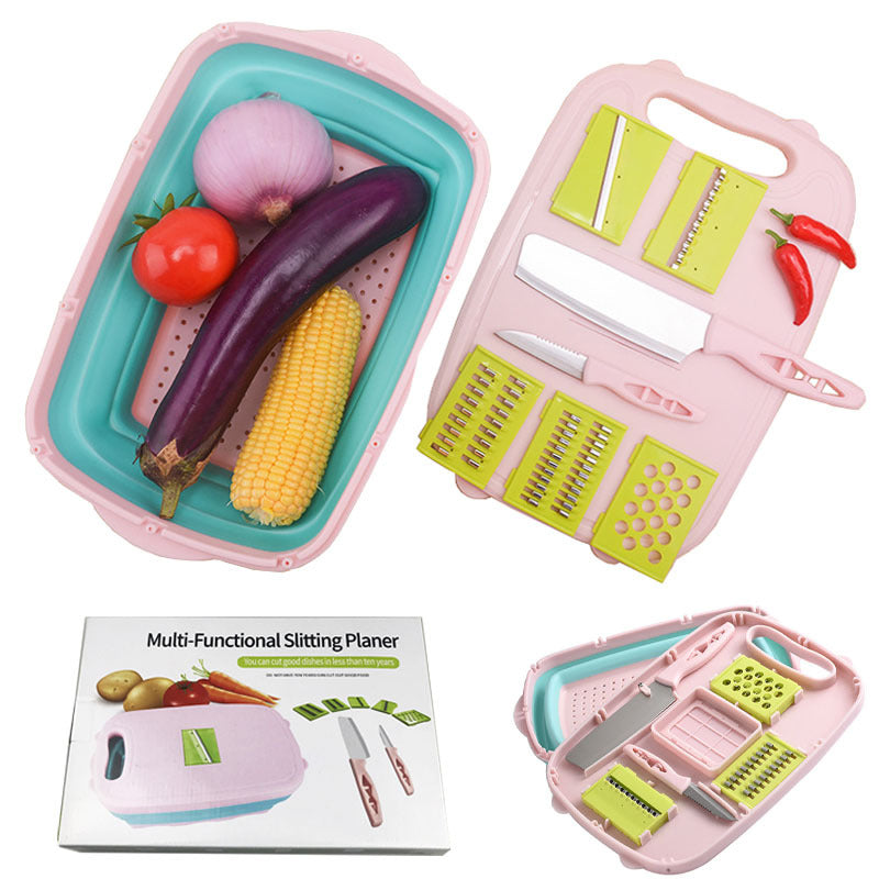 Tabla de cortar plegable multifunción con escurridor