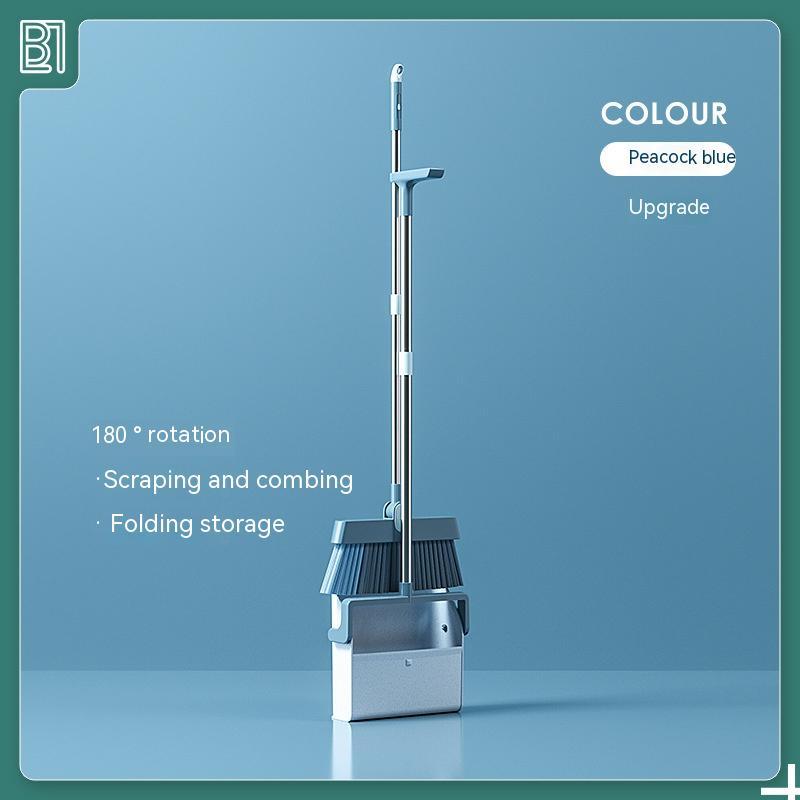 Imagen del producto: Escoba y recogedor con dientes limpiadores · Plegable