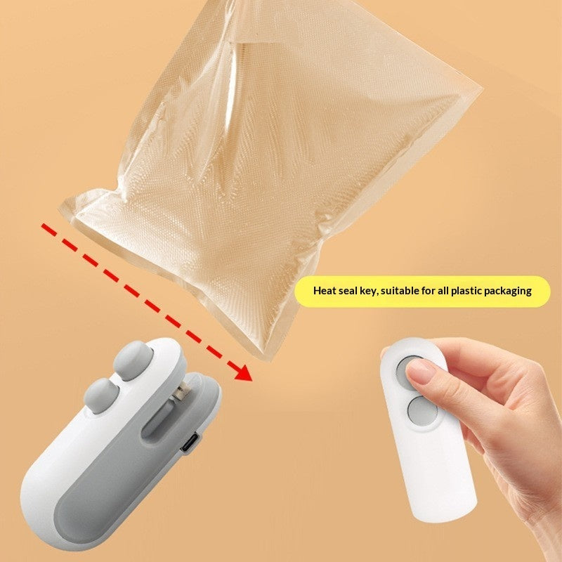 Imagen del producto: Mini sellador térmico de bolsas 2 en 1 · Recargable USB