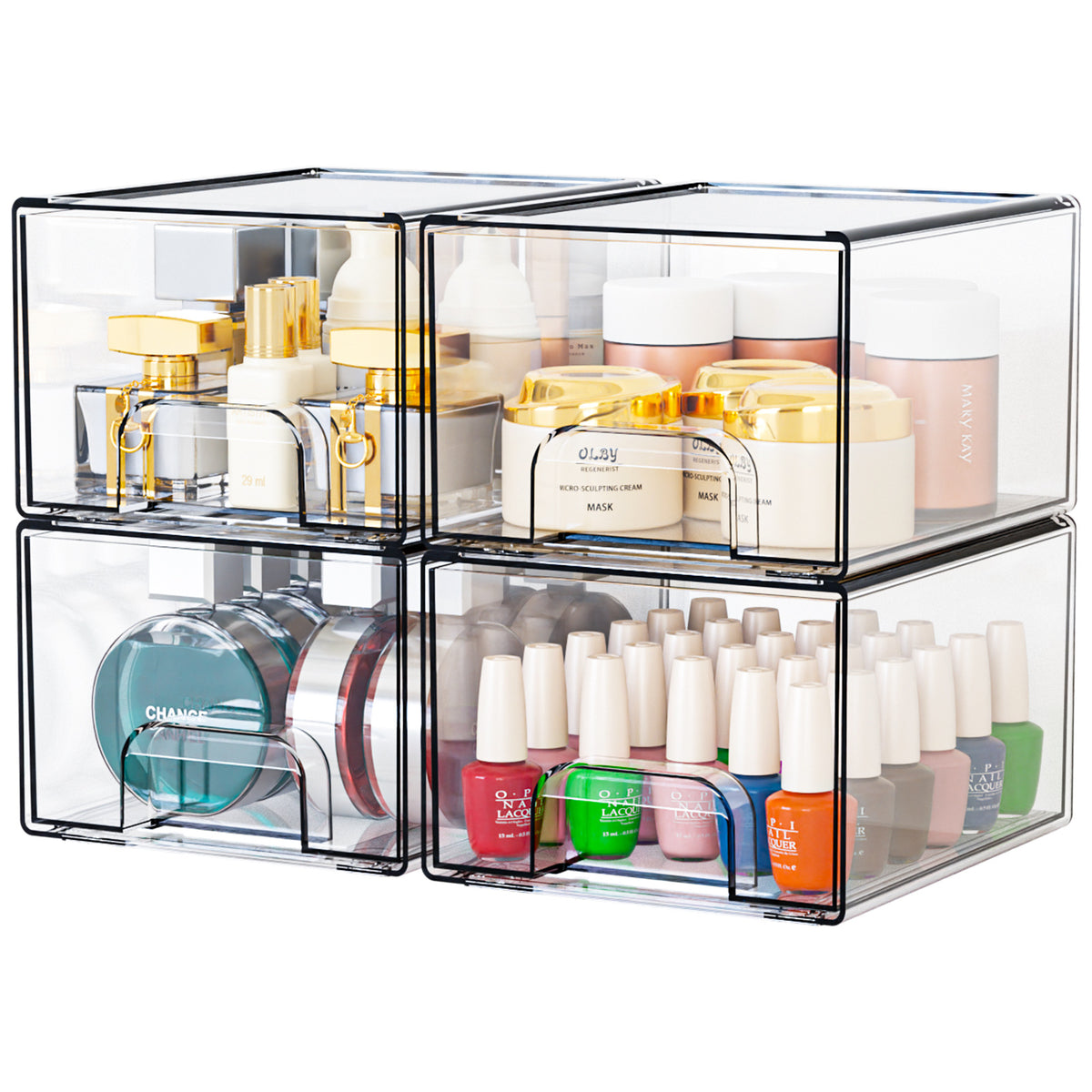 Imagen del producto: Cajones organizadores transparentes apilables · Acrílico