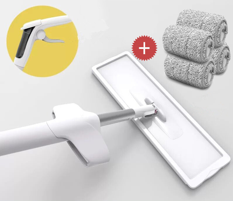 Imagen del producto: Fregona plana con escurridor y cubo · Microfibra