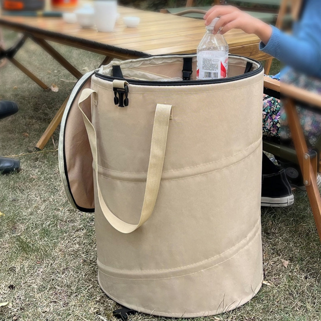 Cubo de basura plegable para jardín y camping